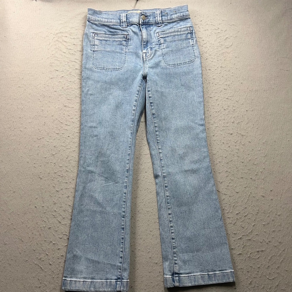 Madewell Mid-Rise Kick Out Jeans Light Wash Patch Pocket Flare Size 28